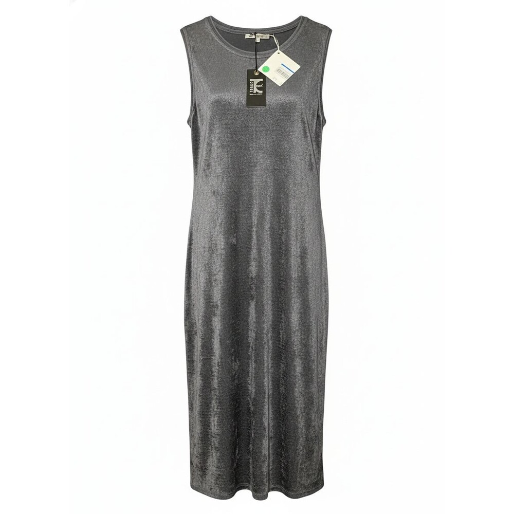 Tricot Chic Women's Grey Sleeveless Midi Dress Size 42 NWT